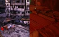 Lying on rooftops (Image on left via Greg Girard, Image on right via Stray)